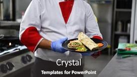  Presentation with traditional wood - PPT theme enhanced with skilled-chef-preparing-traditional-italian background and a dark gray colored foreground