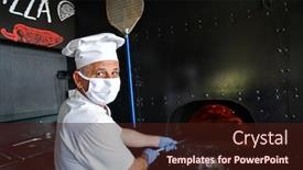  Presentation with traditional wood - Audience pleasing PPT theme consisting of skilled-chef-preparing-traditional-italian backdrop and a wine colored foreground