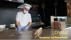  Presentation with traditional wood - Slide deck having skilled-chef-preparing-traditional-italian background and a tawny brown colored foreground