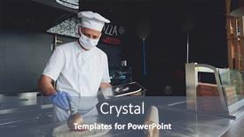  Presentation with traditional wood - Colorful presentation design enhanced with skilled-chef-preparing-traditional-italian backdrop and a gray colored foreground