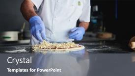  Presentation with medical face mask - Audience pleasing slide set consisting of skilled-chef-preparing-traditional-italian backdrop and a gray colored foreground