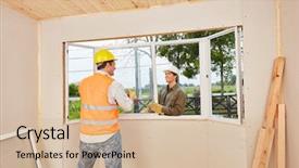  Presentation with window rock az - PPT theme enhanced with skilled trades - window fitters installing new window background and a soft green colored foreground