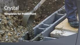  Presentation with concrete - Audience pleasing presentation design consisting of skilled trades - working with concrete backdrop and a dark gray colored foreground