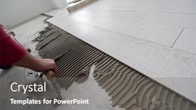  Presentation with ceramic tiles - Slide set consisting of skilled-worker-installing-the-ceramic background and a gray colored foreground
