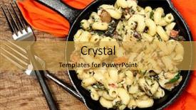  Presentation with pasta - Amazing PPT theme having skillet baked tuscan chicken pasta backdrop and a  colored foreground