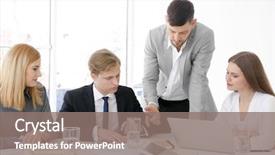  Presentation with trainer - PPT theme enhanced with skillful leader - business trainer giving presentation background and a gray colored foreground