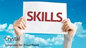  Presentation with skills - Slides having skills card with sky background background and a arctic colored foreground