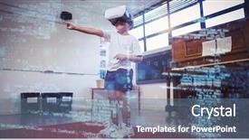  Presentation with data - Audience pleasing PPT layouts consisting of skills matrix - image of data against boy backdrop and a ocean colored foreground