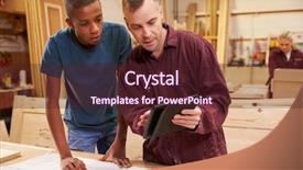  Presentation with apprentice - PPT layouts with skills training - carpenter with apprentice looking background and a wine colored foreground