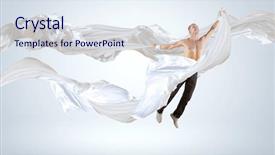  Presentation with modern - Audience pleasing slide deck consisting of skills training - modern style male dancer jumping backdrop and a  colored foreground