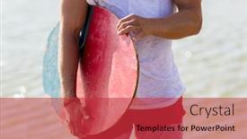  Presentation with skimboarding - Amazing slide deck having skimboarding-water-sport-and-people backdrop and a red colored foreground