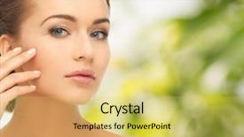  Presentation with skin health - PPT layouts enhanced with healthy skin - health and beauty concept background and a yellow colored foreground