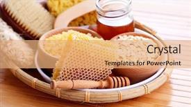  Presentation with treatment - PPT theme featuring organic skin - honey and spa treatment background and a coral colored foreground