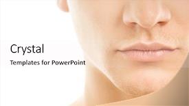  Presentation with skin anatomy - PPT layouts consisting of skin anatomy - close-up shot of a part background and a sky blue colored foreground