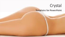  Presentation with female - Slide deck having skin anatomy - female butt white background background and a sky blue colored foreground