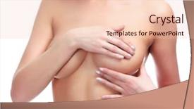  Presentation with breast cancer - Theme with skin anatomy - female checking breast for cancer background and a lemonade colored foreground