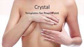  Presentation with breast cancer light - Presentation theme consisting of skin anatomy - female controlling breast for cancer background and a lemonade colored foreground