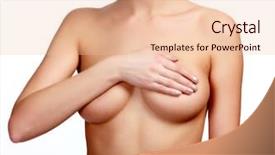  Presentation with breast cancer - Slide set enhanced with skin anatomy - female controlling breast for cancer background and a lemonade colored foreground