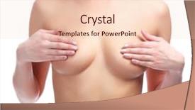  Presentation with breast cancer pills - Amazing presentation theme having skin anatomy - female controlling breast for cancer backdrop and a lemonade colored foreground