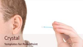  Presentation with ear anatomy - Cool new presentation theme with skin anatomy - human ear and cotton swabs backdrop and a lemonade colored foreground