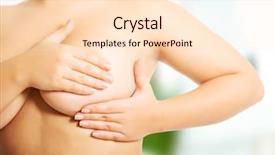  Presentation with skin anatomy - Cool new slide deck with skin anatomy - overweight woman examining her breast backdrop and a lemonade colored foreground