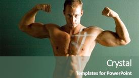  Presentation with sexy - Amazing presentation having skin anatomy - sexy athletic man backdrop and a ocean colored foreground