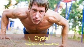  Presentation with skin anatomy - Colorful PPT theme enhanced with skin anatomy - young handsome man performs sport backdrop and a red colored foreground