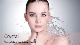  Presentation with clean water - PPT theme having skin and splashes of water background and a lemonade colored foreground