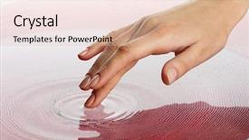  Presentation with many bubbles in water close - Presentation design having skin aura - finger touches water close up background and a lemonade colored foreground