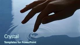  Presentation with finger - Beautiful PPT theme featuring skin aura - finger touches water close up backdrop and a ocean colored foreground