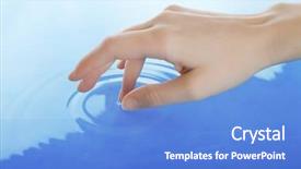  Presentation with finger - Slide set featuring skin aura - finger touches water close up background and a  colored foreground