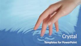  Presentation with finger - Beautiful PPT theme featuring skin aura - finger touches water close up backdrop and a  colored foreground