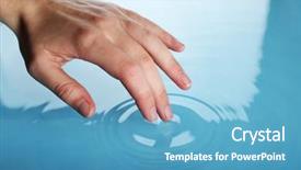  Presentation with many bubbles in water close - Audience pleasing slide set consisting of skin aura - finger touches water close up backdrop and a  colored foreground