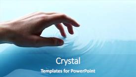  Presentation with finger - PPT theme featuring skin aura - finger touches water close up background and a teal colored foreground