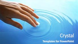  Presentation with finger - PPT theme having skin aura - finger touches water close up background and a teal colored foreground