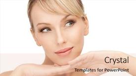  Presentation with wind energy close up portrait - Cool new PPT layouts with skin beauty care - bright closeup portrait picture backdrop and a lemonade colored foreground