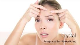  Presentation with acne woman - Slide deck having birthday cake with sparkler background and a lemonade colored foreground