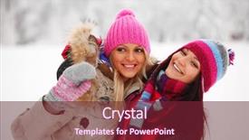 Presentation with winter - PPT layouts with skin blue - winter women close up portrait background and a  colored foreground