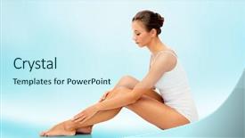  Presentation with beauty - Beautiful slide deck featuring skin body - beauty depilation epilation people backdrop and a cool aqua colored foreground