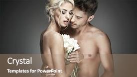  Presentation with sexy - Presentation theme consisting of skin body - sexy loving couple background and a coral colored foreground