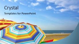  Presentation with colorful - PPT theme with skin cancer - detail of colorful sunshades background and a light blue colored foreground