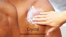  Presentation with sunscreen - Audience pleasing slide deck consisting of skin cancer - hand of a woman lubing backdrop and a red colored foreground