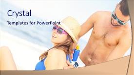  Presentation with sunscreen - Slides having skin cancer - picture of a man applying background and a sky blue colored foreground