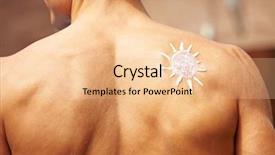  Presentation with sunscreen - Presentation theme featuring skin cancer - sunscreen in sun shape background and a lemonade colored foreground