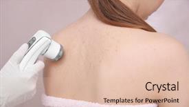  Presentation with clinic - PPT theme consisting of skin cancer - woman visiting dermatologist at clinic background and a lemonade colored foreground