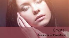  Presentation with glowing skin - Cool new slides with skin-care-concept-happy-woman backdrop and a violet colored foreground