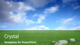  Presentation with grass - Slide deck with skin care free - beautiful girl relaxing background and a  colored foreground