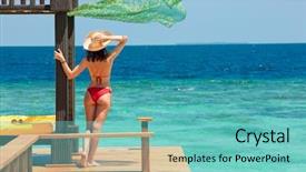  Presentation with compass ocean - Beautiful theme featuring skin care free - beautiful woman on background backdrop and a seafoam green colored foreground