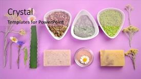  Presentation with skin care natural - Beautiful presentation theme featuring skin care on violet backdrop and a lavender colored foreground