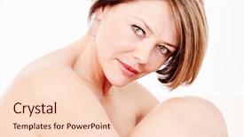  Presentation with aging skin - Presentation theme enhanced with skin care or anti aging background and a lemonade colored foreground